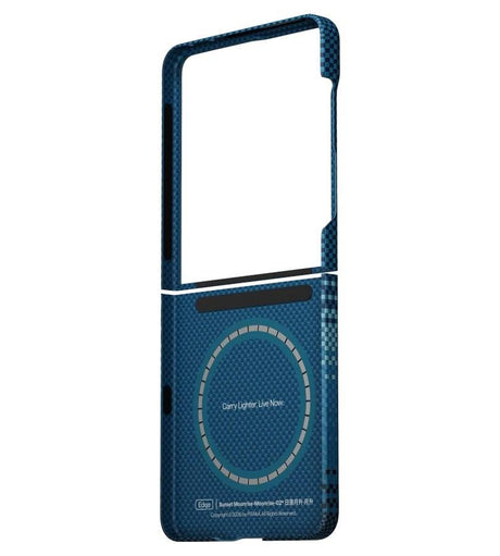 Magsafe Калъф за Samsung Z Flip 8, Pitaka Edge Case Moonrise, Син (4)