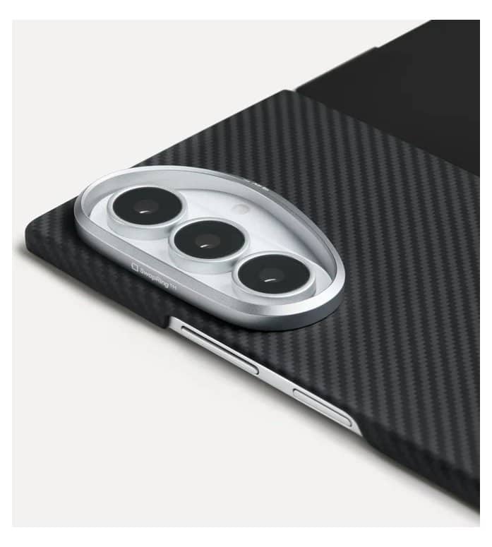 Magsafe Калъф за Samsung Z Fold 8 Ultra, Pitaka Edge Black/Grey Case, Черен (6)