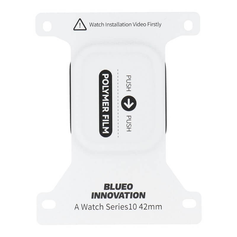 Стъклен Протектор за Apple Watch 11/10 46mm, Blueo Anti-Static HD 3D Glass, Черен (5)