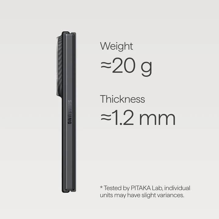 Magsafe Калъф за Samsung Z Fold 8 Ultra, Pitaka Edge Black/Grey Case, Черен (5)