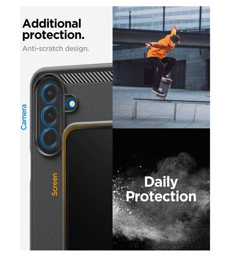 Противоударен Калъф за Samsung A37, Spigen Rugged Armor Case, Черен (9)