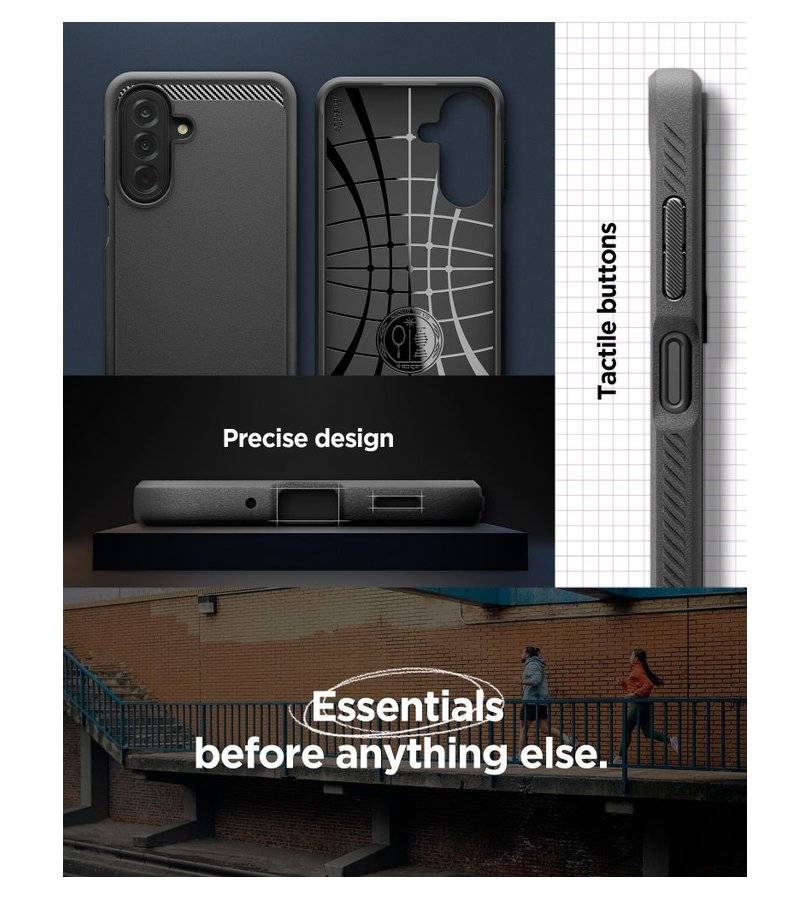 Противоударен Калъф за Samsung A37, Spigen Rugged Armor Case, Черен (11)