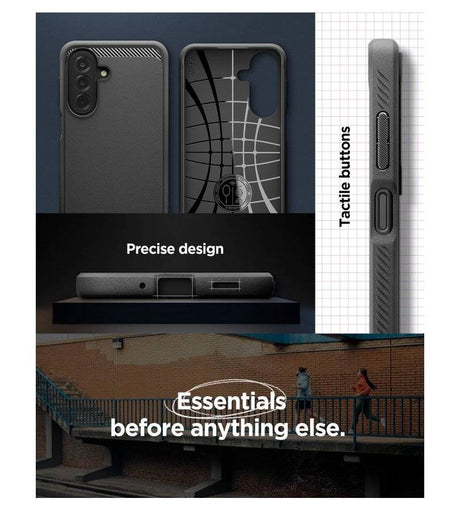 Противоударен Калъф за Samsung A37, Spigen Rugged Armor Case, Черен (11)