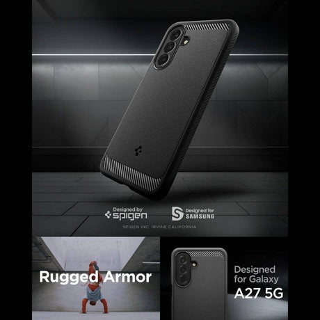 Противоударен Калъф за Samsung A37, Spigen Rugged Armor Case, Черен (6)