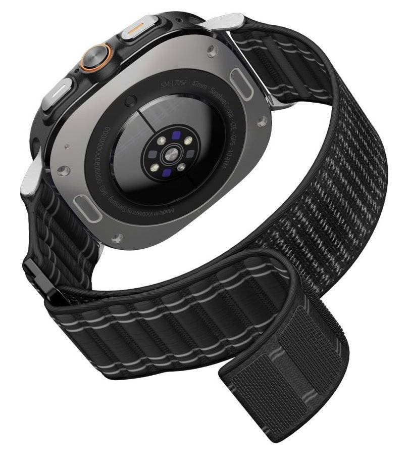 Текстилна Каишка за Samsung Watch Ultra 1/2 47mm, Spigen WBF0 Band, Черен (9)