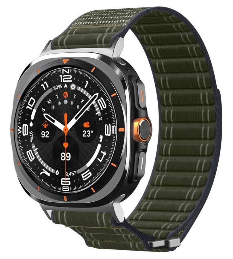 Текстилна Каишка за Samsung Watch Ultra 1/2 47mm, Spigen WBF0 Band, Зелен
