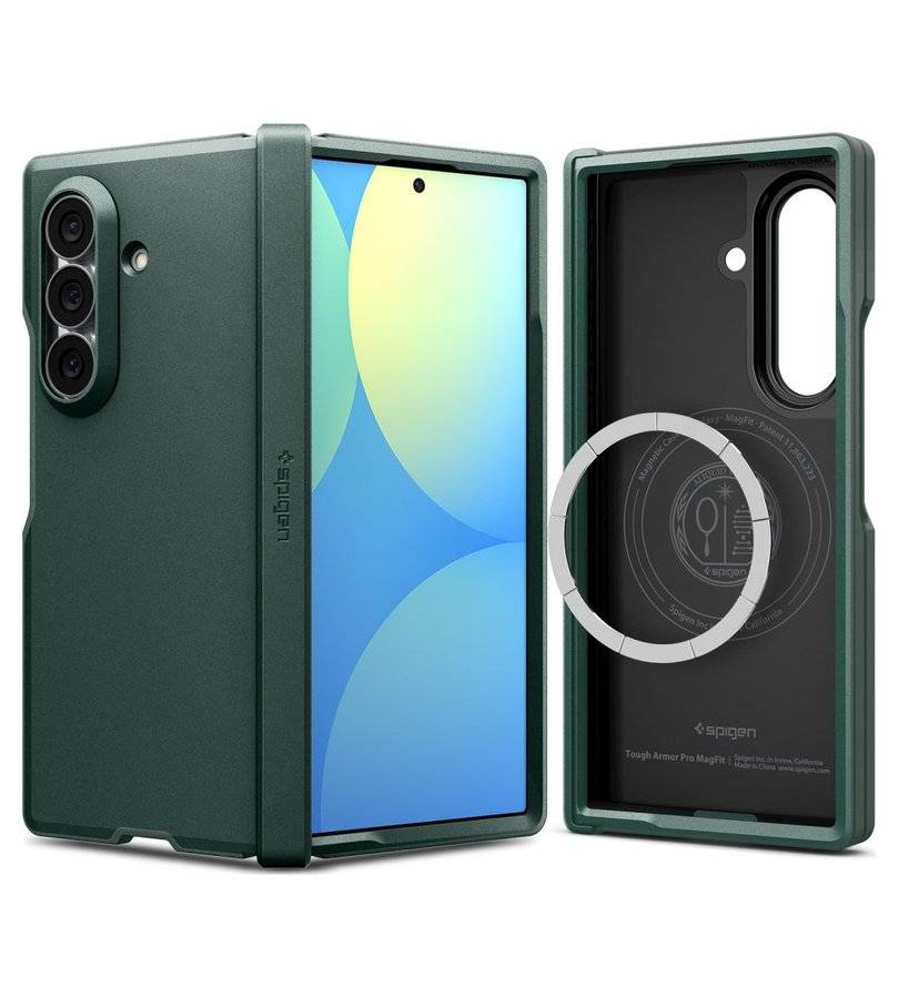 Magsafe калъф за Samsung Z Fold 8 Ultra, Spigen Tough Armor Pro Abyss Case, Зелен (7)