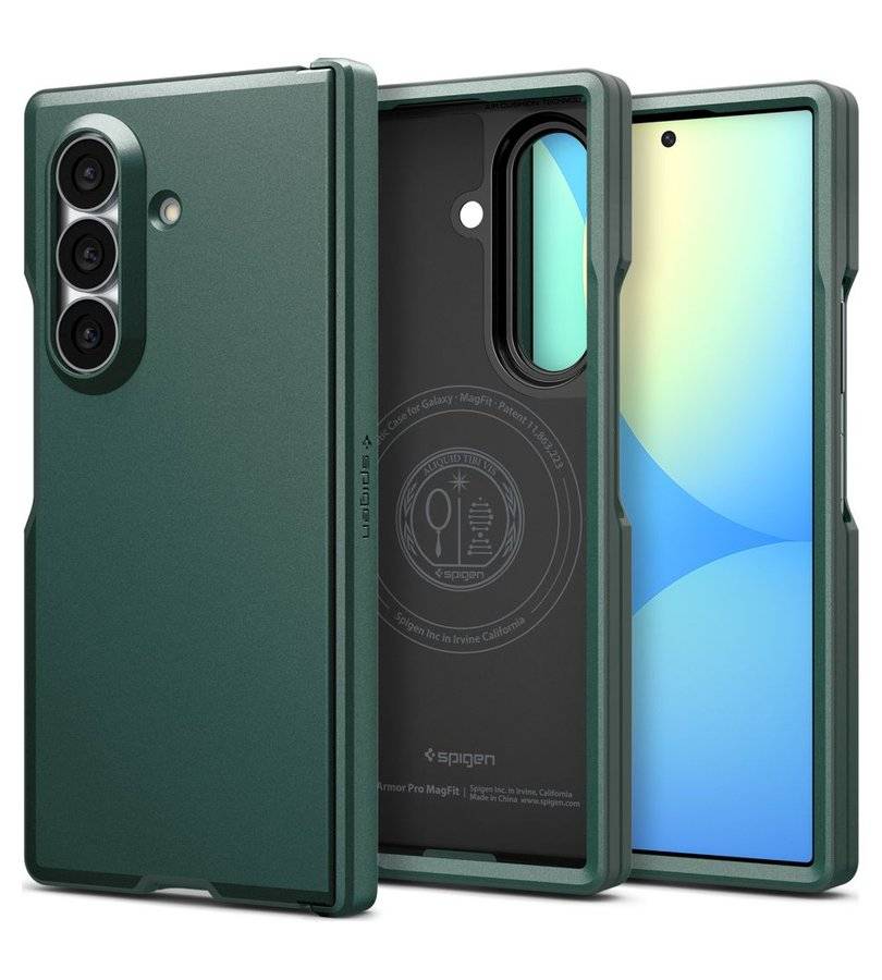 Magsafe калъф за Samsung Z Fold 8 Ultra, Spigen Tough Armor Pro Abyss Case, Зелен (2)