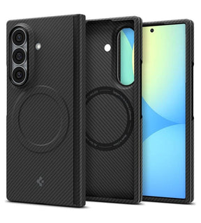 Magsafe Карбонов Калъф за Samsung Z Fold 8 Ultra, Spigen Airskin Aramid Case, Черен