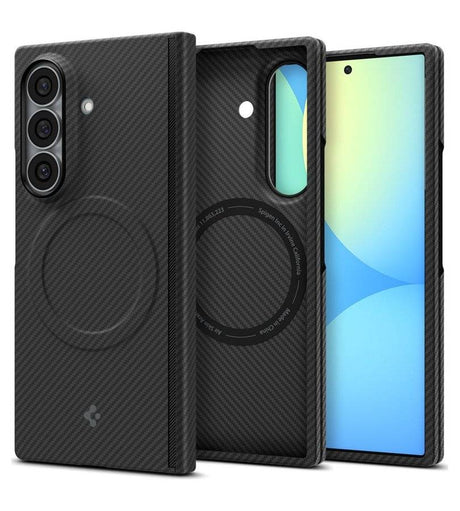 Magsafe Карбонов Калъф за Samsung Z Fold 8 Ultra, Spigen Airskin Aramid Case, Черен