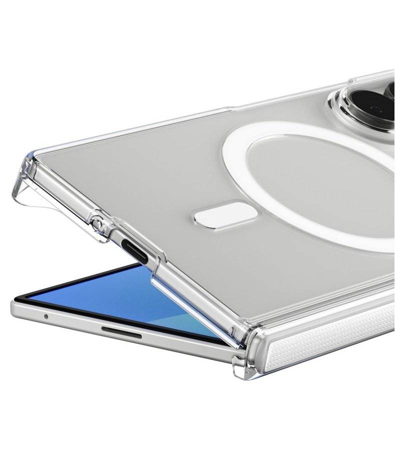 Magsafe Тънък Калъф за Samsung Z Fold 8 Ultra, Spigen AirSkin Zero Case, Прозрачен (5)