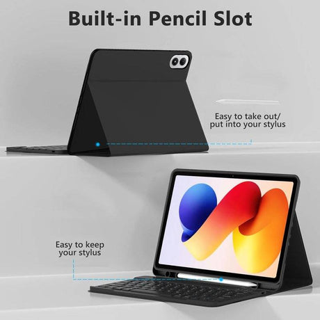 Калъф с Клавиатура за Xiaomi Redmi Pad 2 Pro 12.1", Keyboard+TouchPad Backlit Case, Черен (4)