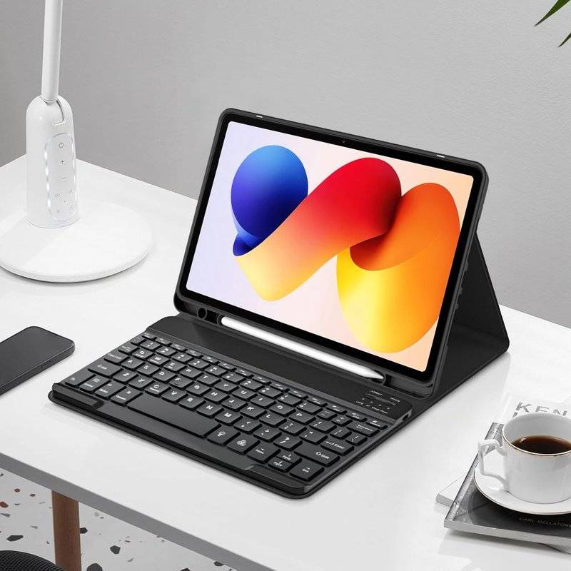 Калъф с Клавиатура за Xiaomi Redmi Pad 2 Pro 12.1", Keyboard+TouchPad Backlit Case, Черен (9)
