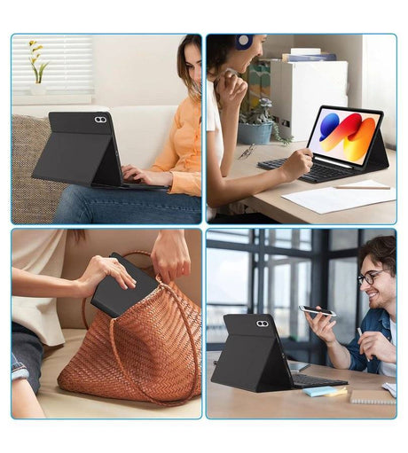 Калъф с Клавиатура за Xiaomi Redmi Pad 2 Pro 12.1", Keyboard+TouchPad Backlit Case, Черен (9)