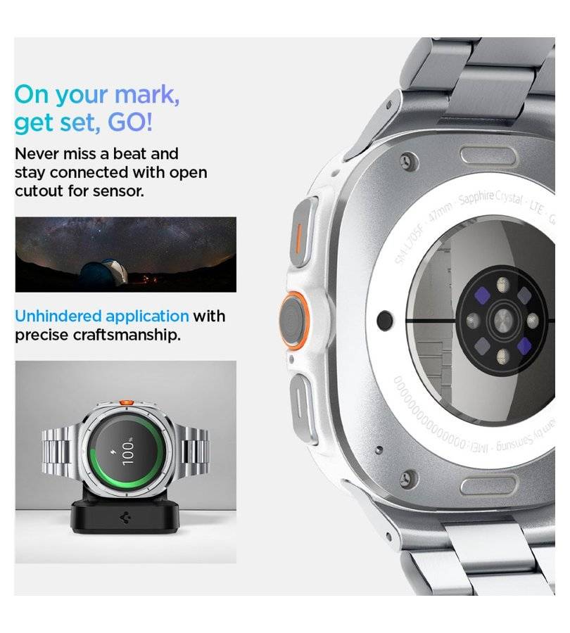 Метална Каишка за Samsung Watch Ultra 1/2 47mm, Spigen Modern Fit Band, Сребрист (12)