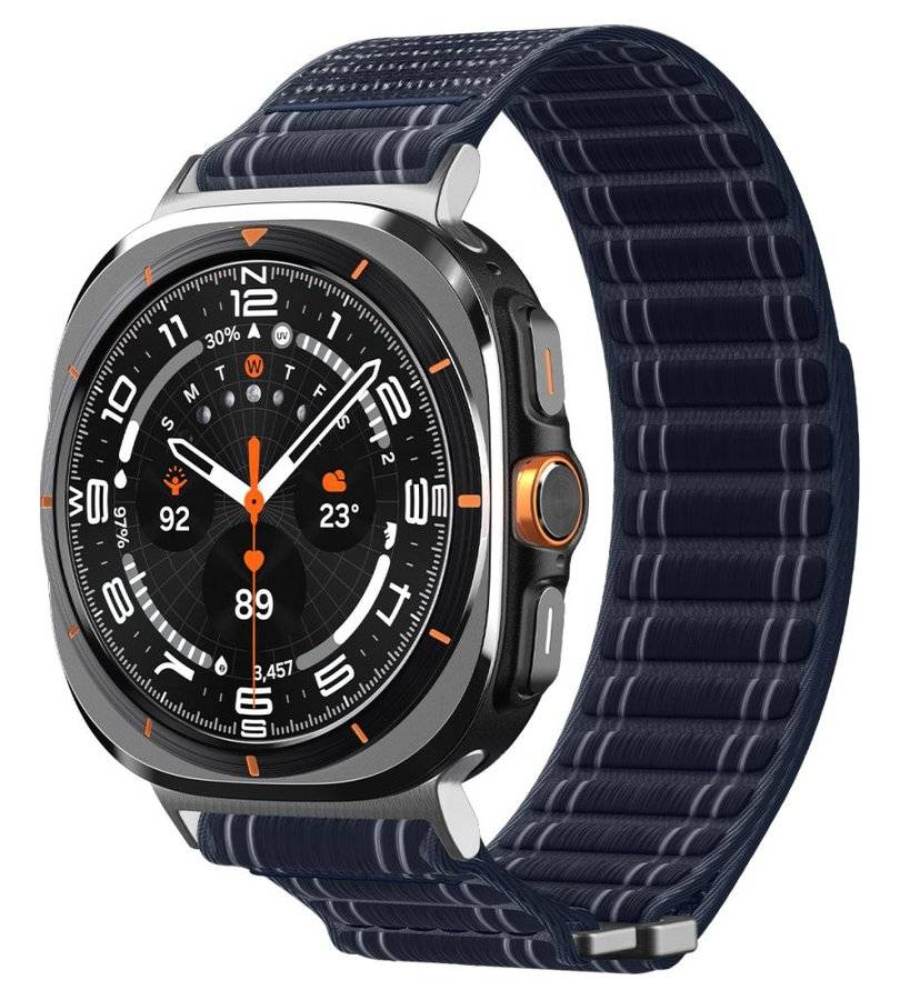 Текстилна Каишка за Samsung Watch Ultra 1/2 47mm, Spigen WBF0 Band, Тъмносин