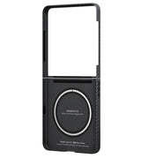 Magsafe Калъф за Samsung Z Flip 8, Pitaka Edge Black/Grey Case, Черен (3)