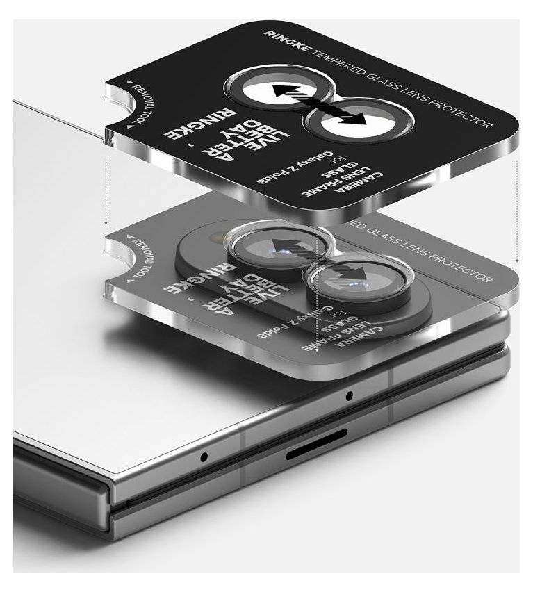 Протектор за Камера за Samsung Fold 8, Ringke Cam Lens Frame Glass 2бр., Черен (5)