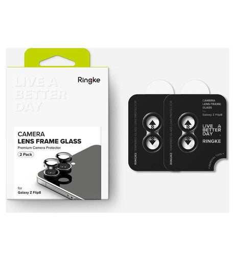 Протектор за Камера за Samsung Flip 8, Ringke Cam Lens Frame Glass 2бр., Черен (9)