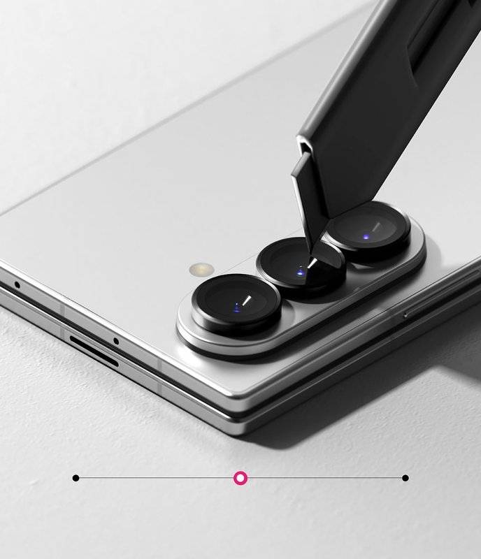 Протектор за Камера за Samsung Fold 8 Ultra, Ringke Cam Lens Frame Glass 2бр., Черен (7)