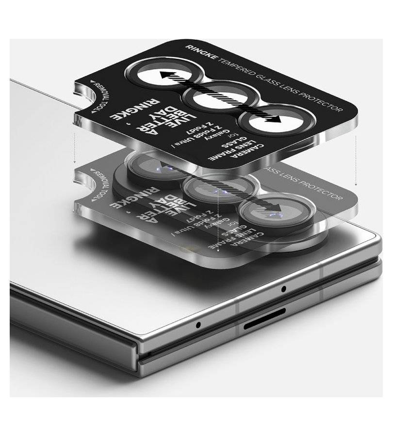 Протектор за Камера за Samsung Fold 8 Ultra, Ringke Cam Lens Frame Glass 2бр., Черен (6)