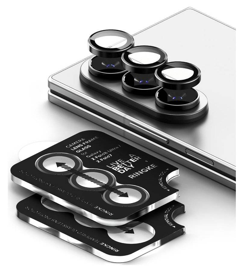 Протектор за Камера за Samsung Fold 8 Ultra, Ringke Cam Lens Frame Glass 2бр., Черен (3)