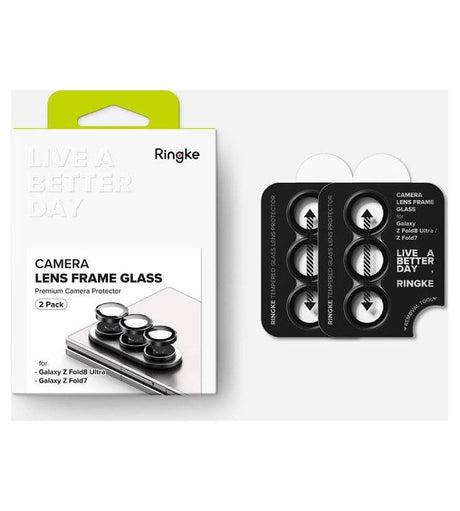 Протектор за Камера за Samsung Fold 8 Ultra, Ringke Cam Lens Frame Glass 2бр., Черен (9)