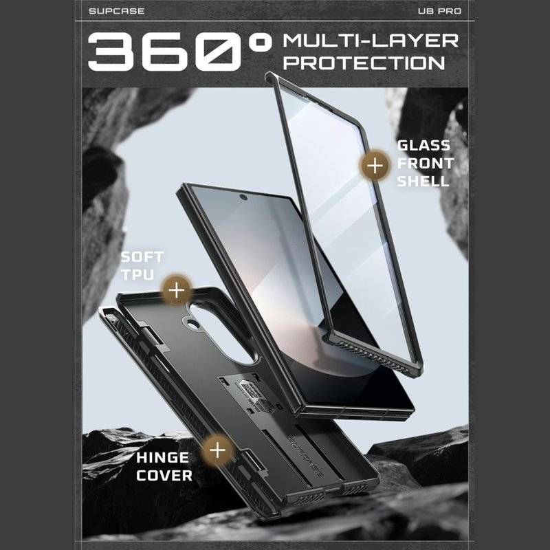 Противоударен Калъф за Samsung Z Fold 7, Supcase Unicorn Beetle Pro Case, Черен (4)