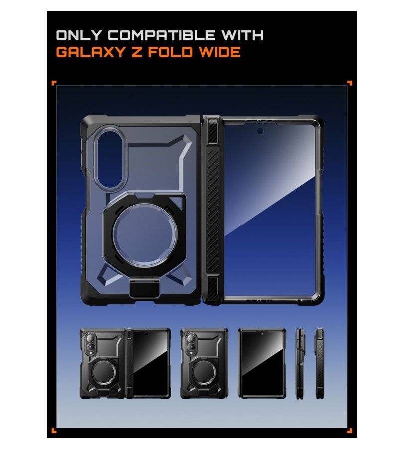 Magsafe Противоударен Калъф за Samsung Z Fold 8, Supcase UB Grip Mag Case, Черен (4)