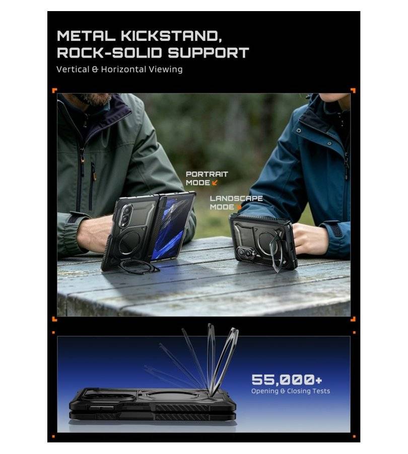 Magsafe Противоударен Калъф за Samsung Z Fold 8, Supcase UB Grip Mag Case, Черен (7)