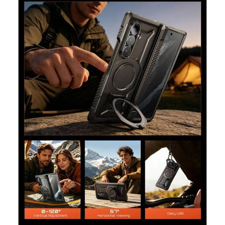 Magsafe Противоударен Калъф за Samsung Z Fold 8 Ultra, Supcase UB Grip Mag 2-Set Case, Черен (9)