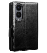 Кожен Калъф за Samsung Z Fold 8, Qialino Leather Book Case, Черен (6)