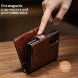 Кожен Калъф за Samsung Z Fold 8, Qialino Leather Book Case, Черен (2)