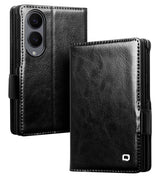 Кожен Калъф за Samsung Z Fold 8, Qialino Leather Book Case, Черен