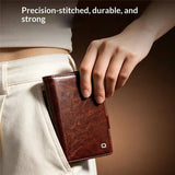 Кожен Калъф за Samsung Z Fold 8, Qialino Leather Book Case, Черен (10)