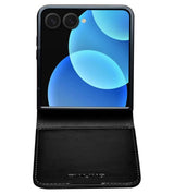 Кожен Калъф за Samsung Z Flip 8, Qialino Leather Book Case, Черен (5)