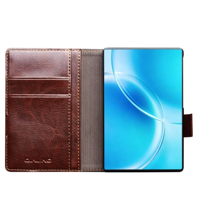 Кожен Калъф за Samsung Z Fold 8, Qialino Leather Book Case, Кафяв (8)