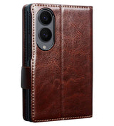 Кожен Калъф за Samsung Z Fold 8, Qialino Leather Book Case, Кафяв (6)