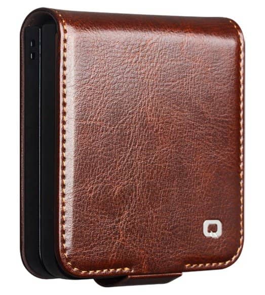 Кожен Калъф за Samsung Z Flip 8, Qialino Leather Book Case, Кафяв (3)