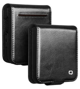 Кожен Калъф за Samsung Z Flip 8, Qialino Leather Book Case, Черен