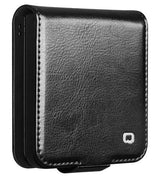 Кожен Калъф за Samsung Z Flip 8, Qialino Leather Book Case, Черен (3)