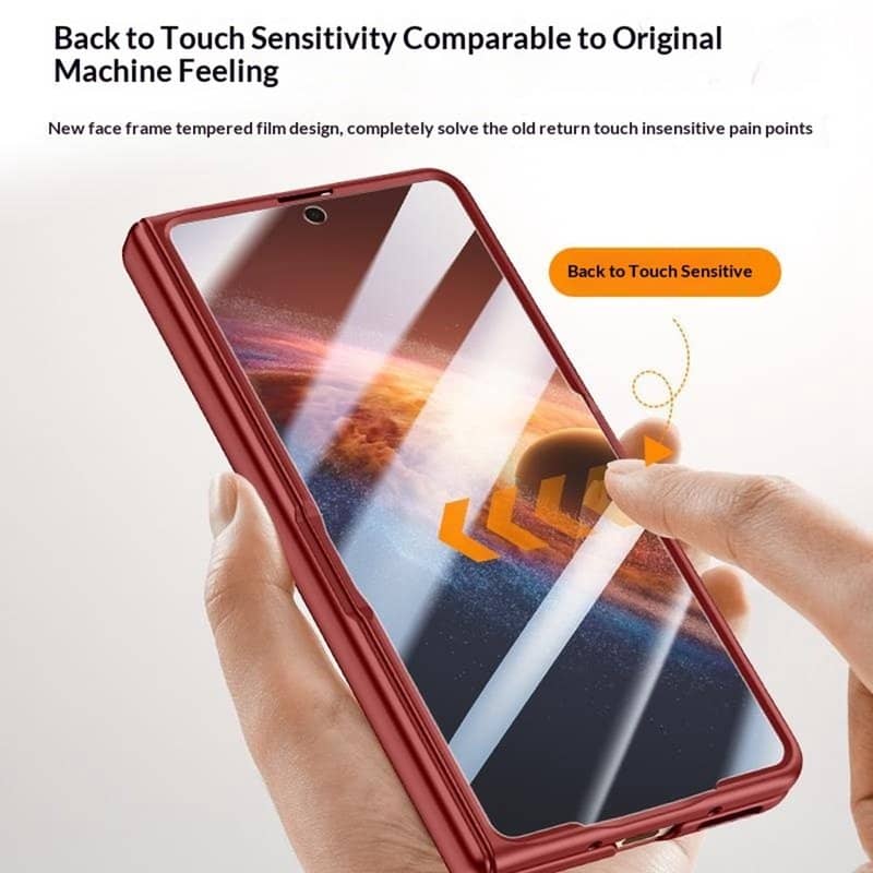 Кожен Калъф за Honor Magic V6, Full Cover Case, Червен (5)