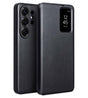 Активен Кожен Калъф за Samsung S26 Ultra, Qialino Smart View Book Case, Черен