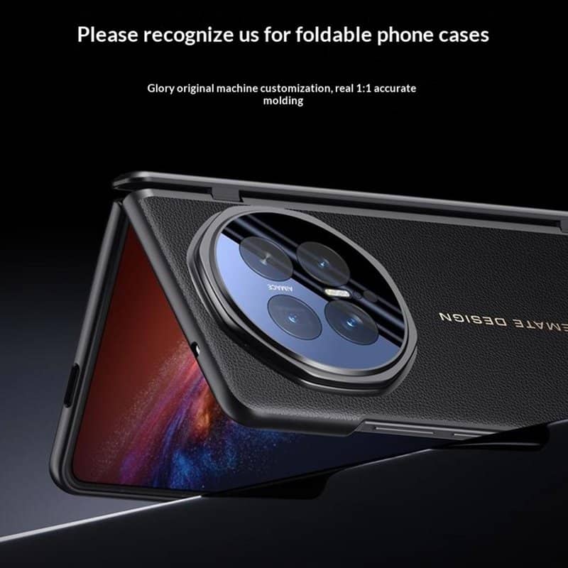 Кожен Калъф за Honor Magic V6, Full Cover Case, Черен (4)