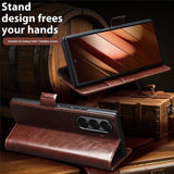 Кожен Калъф за Samsung Z Fold 7, Qialino Book Case, Кафяв (13)