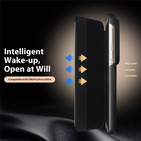 Активен Калъф за Huawei Pura 80 Pro, Qialino Smart Book Case, Черен (13)