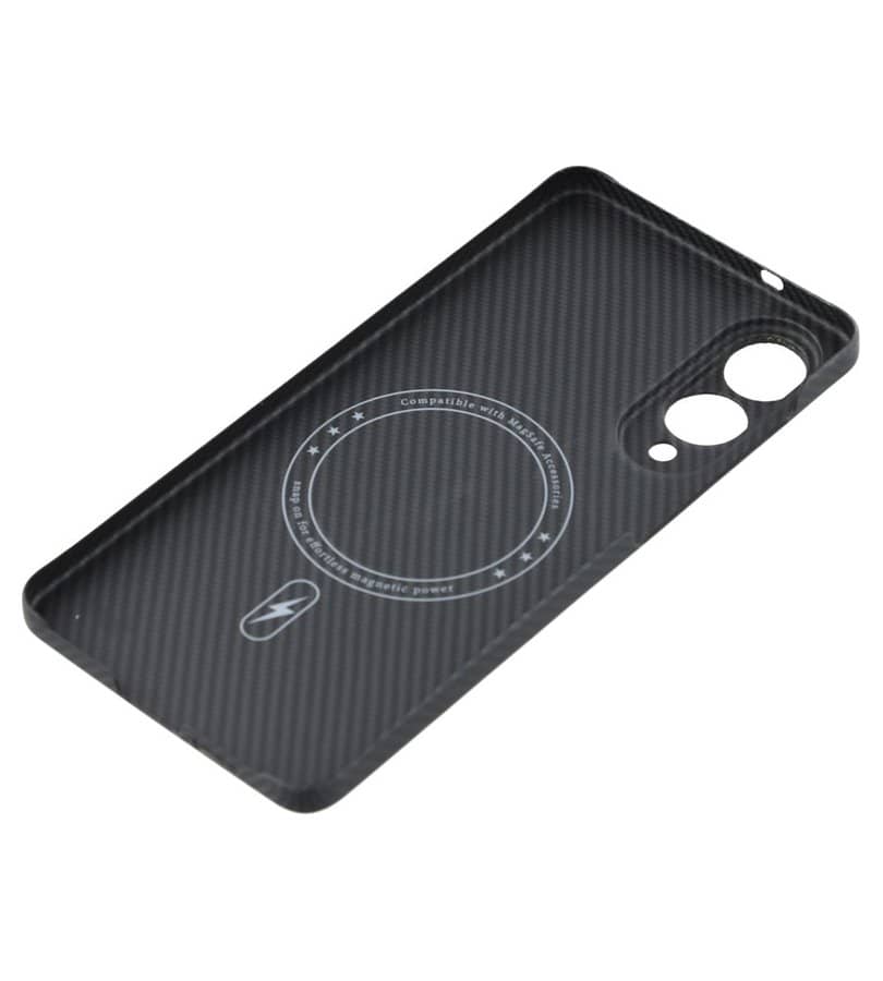 Magsafe Карбонов Калъф за Samsung S25 Edge, Aramid Fiber Case, Черен (3)