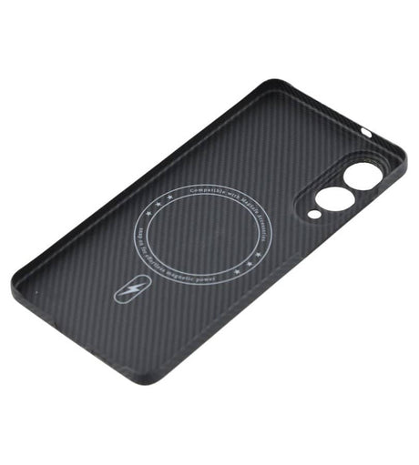 Magsafe Карбонов Калъф за Samsung S25 Edge, Aramid Fiber Case, Черен (3)