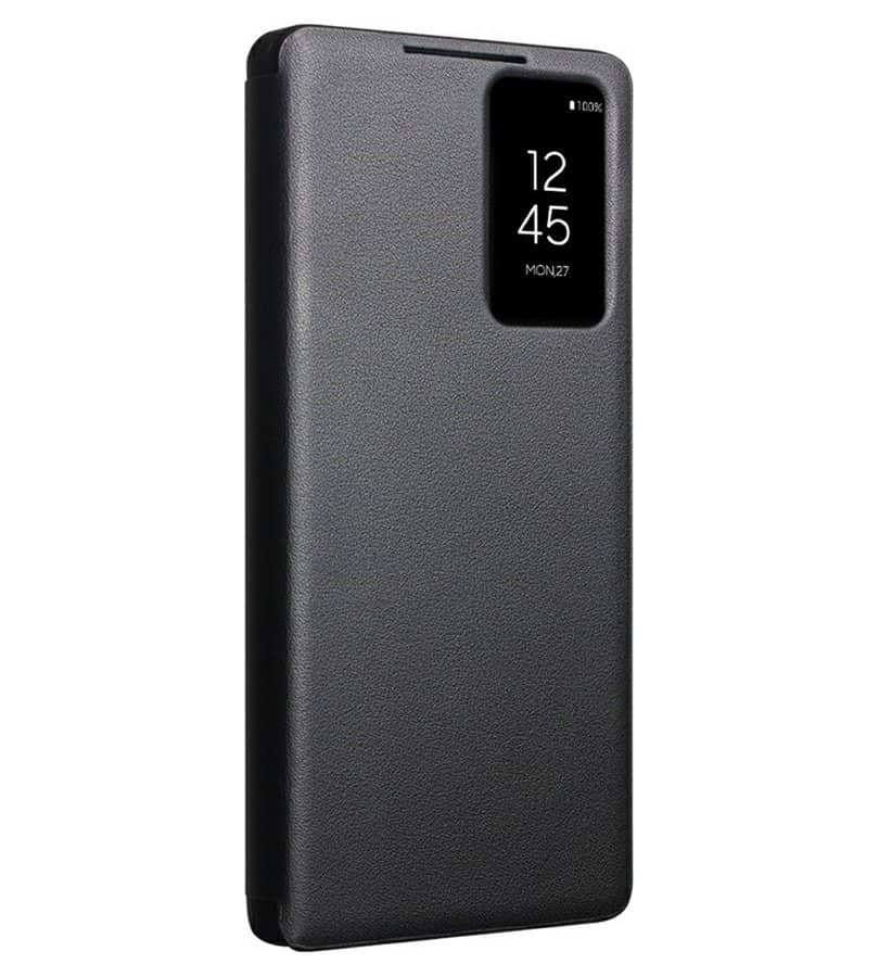 Активен Кожен Калъф за Samsung S25 Ultra, Qialino Smart View Book Case, Черен (17)