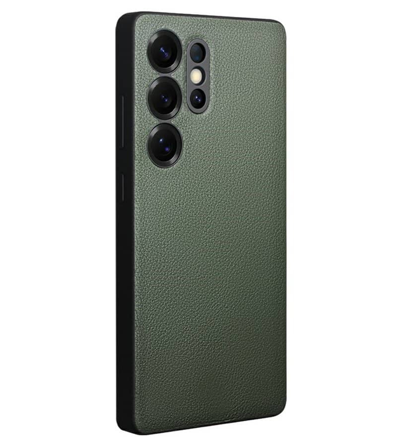 Активен Кожен Калъф за Samsung S25 Ultra, Qialino Smart View Book Case, Зелен (18)